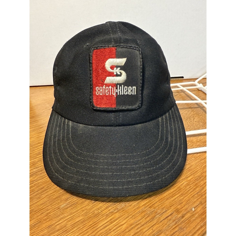 Vintage Safety-Kleen Snapback Hat USA Made Industrial Workwear Patch Cap Black